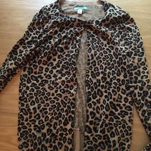 Leopard print maternity cardigan